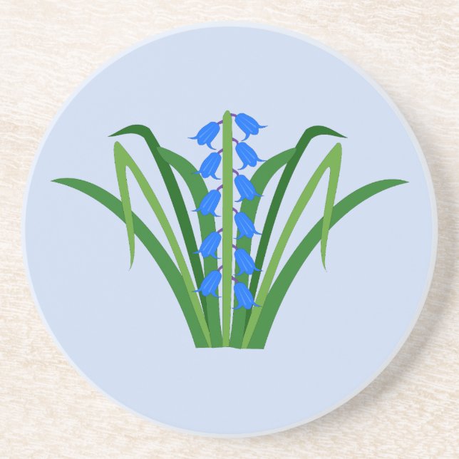 Baby Boy Bluebell Flowers Spring Coaster (Front)