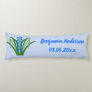 Baby Boy Bluebell Flowers Spring Custom Body Cushion