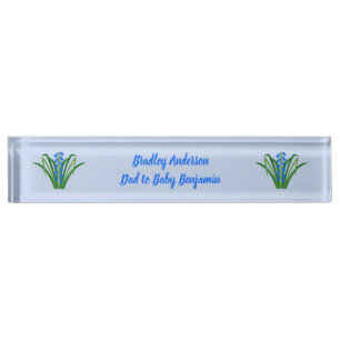 Baby Boy Bluebell Flowers Spring Custom Nameplate
