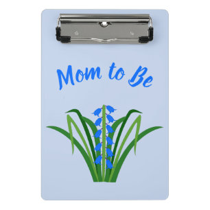 Baby Boy Bluebell Flowers Spring Mom to be Mini Clipboard