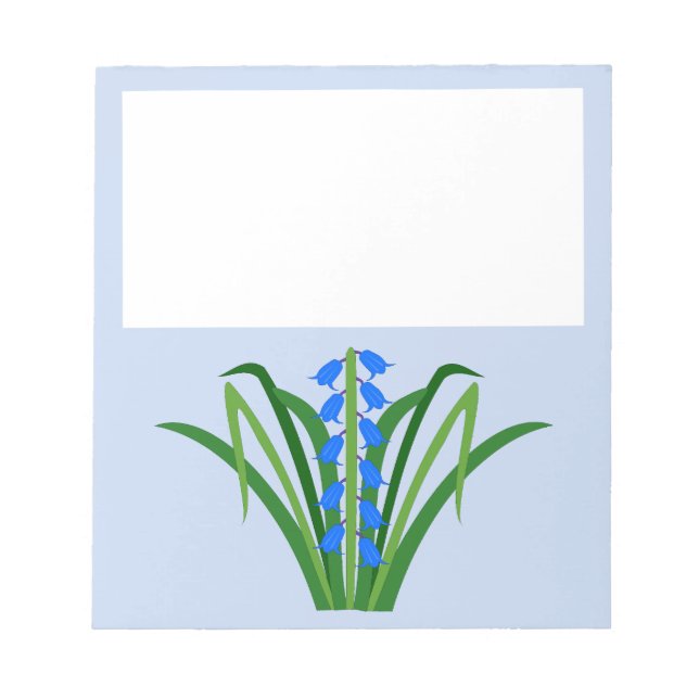 Baby Boy Bluebell Flowers Spring Notepad (Front)