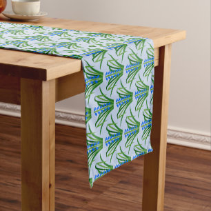 Baby Boy Bluebell Flowers Spring Patterned Short Table Runner