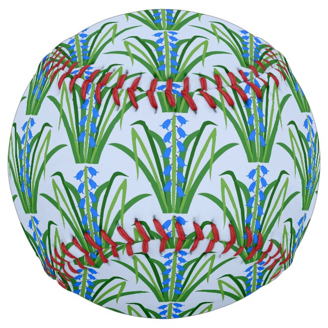 Baby Boy Bluebell Flowers Spring Patterned Softball (Front)