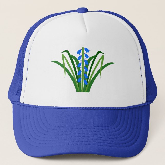 Baby Boy Bluebell Flowers Spring Trucker Hat (Front)