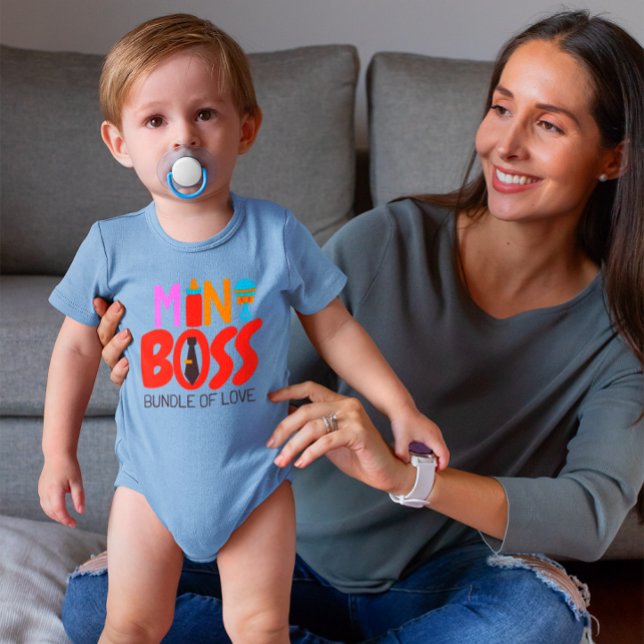 Baby Boy Boss Bundle of Love Milk Bottle Rattle Bodysuit (Creator Uploaded)