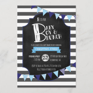 Baby Boy & Brunch Baby Shower Invitation