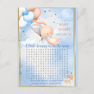 Baby Boy Bunny Baby Shower Game Postcard