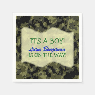 Baby Boy - Camo Themed Baby Shower Napkin