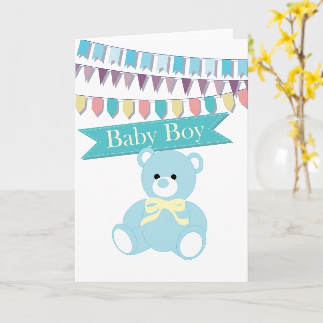 Baby boy card (Yellow Flower)