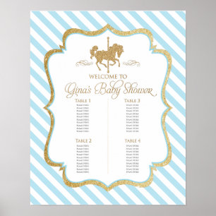 Baby Boy Carousel Themed Baby Shower Seating Chart