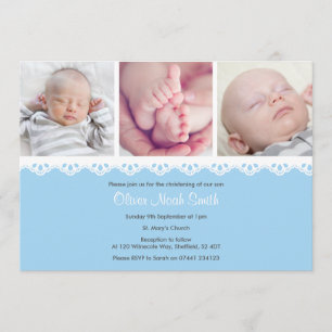 Baby Boy Christening/Baptism Invitation