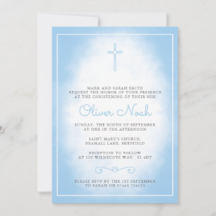 Baby Boy Christening/Baptism Invitation