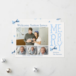 Baby Boy Christmas Birth Announcement