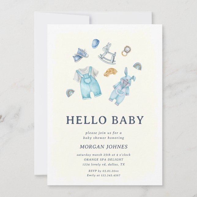 Baby Boy Clothes Nursery baby shower invitation (Front)