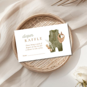 Baby Boy Clothesline Boho Diaper Raffle Enclosure Card