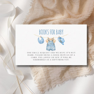 Baby Boy Clothesline Books For Baby Shower Enclosure Card