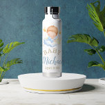Baby Boy Cloud Name Water Bottle<br><div class="desc">Celebrate your little one with this dreamy baby boy water bottle design featuring a sweet illustration of a baby resting on a cloud. Fully customisable with your baby's name and birth month — a perfect keepsake or gift for new parents,  pregnancy announcements,  or baby showers.</div>