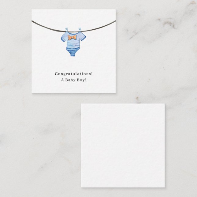 Baby Boy Congratulations Newborn Birth Card (Front/Back)