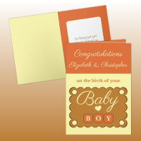 Baby boy congratulations orange yellow