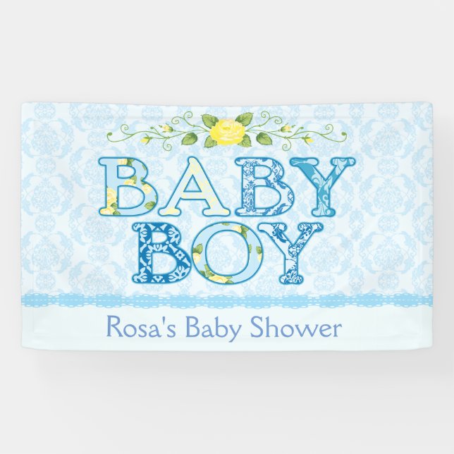 Baby Boy, Country Chic Baby Shower Banner (Horizontal)