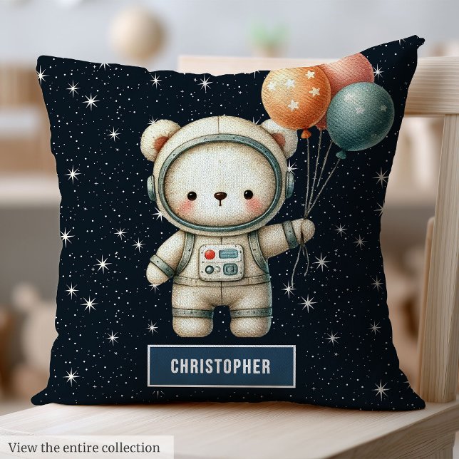 Baby Boy Decorative Pillow Astronaut Teddy Bear (Baby Boy Decorative Pillow Astronaut Teddy Bear Art)
