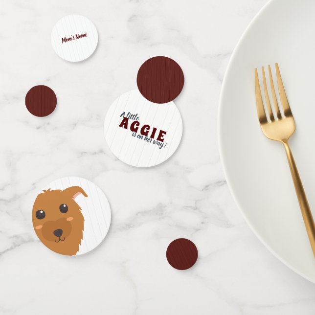 Baby Boy Dog Maroon Baby Shower Confetti (Group)