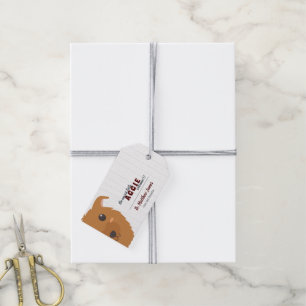 Baby Boy Dog Maroon Gift Tags
