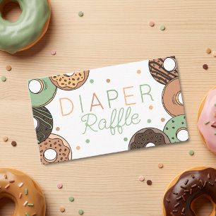 Baby Boy Doughnuts and Diapers Diaper Raffle Card