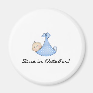 Baby Boy Due in October Magnet
