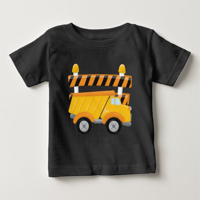 Baby boy dump truck construction t-shirt (Front)