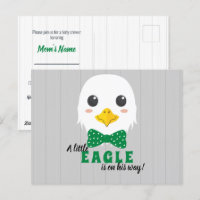 Baby Boy Eagle Green Baby Shower Invitation