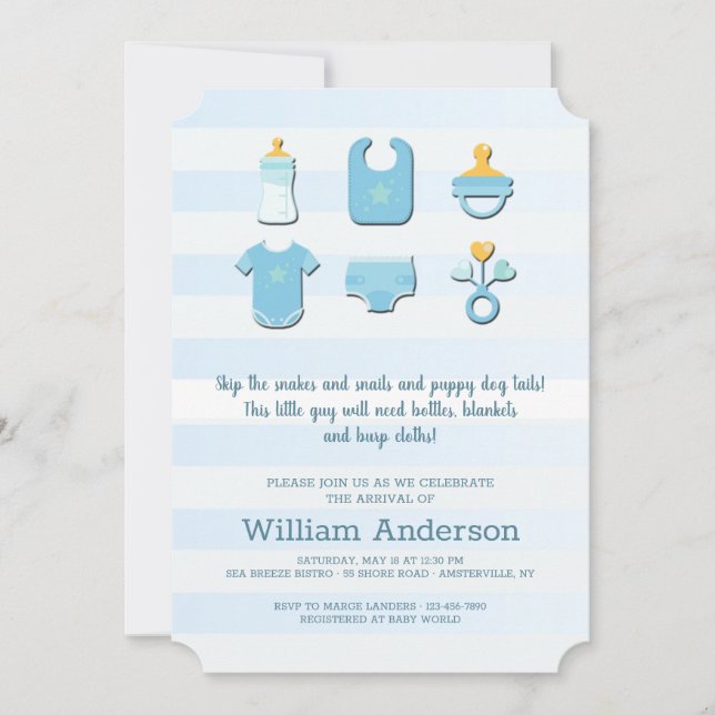 Baby Boy Elements Shower Invitation (Front)