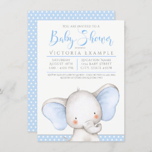 Baby Boy Elephant Baby Shower Invitation