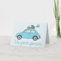 Baby Boy Fiat 500 French Congratulations