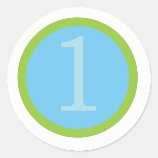 Baby Boy First Brithday Classic Round Sticker (Front)