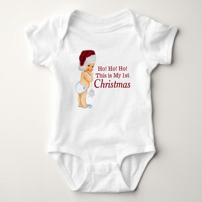 Baby Boy First Christmas Baby Bodysuit (Front)