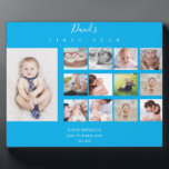Baby Boy First Year Photo Collage 12 months Blue Plaque<br><div class="desc">Baby Boy First Year Photo Collage 12 months Blue</div>