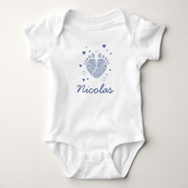 Baby boy footsteps bodysuit (Front)
