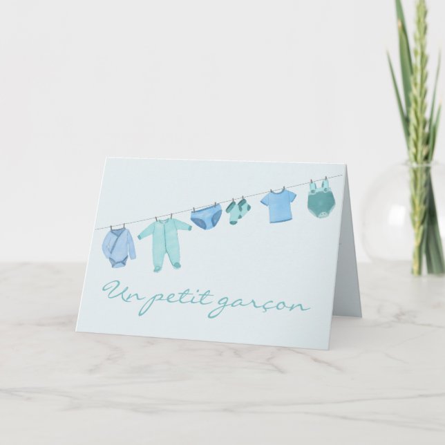 Baby Boy French Congratulations Card (Front)
