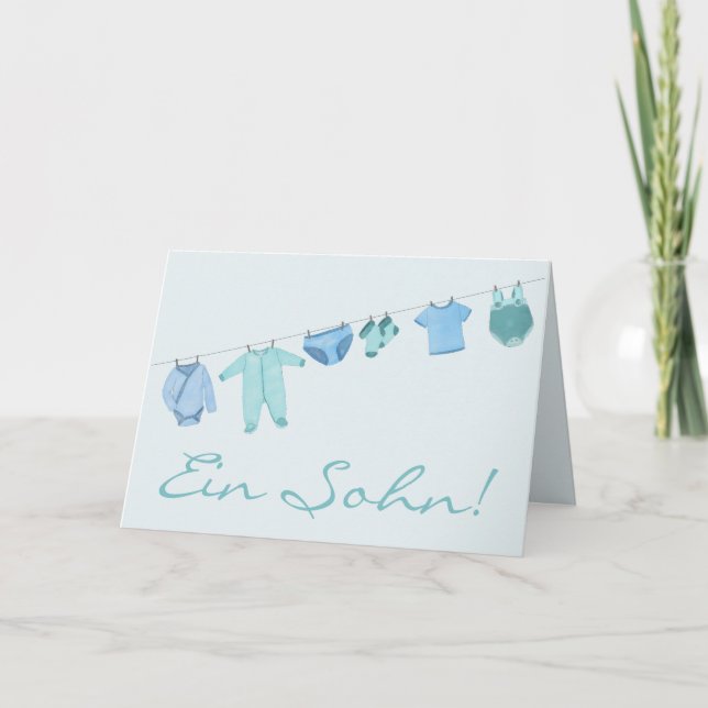 Baby Boy German Congratulations Card (Front)