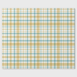 Baby Boy Gift Wrap   Blue Gingham Check