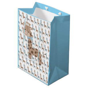 Baby Boy Giraffe  Medium Gift Bag