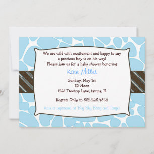 Baby Boy Giraffe shower invitation
