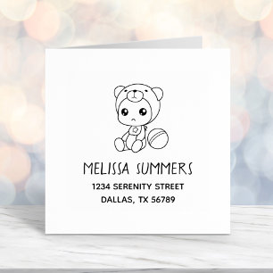 Baby Boy Girl Bear Jumpsuit Address Self-inking Stamp