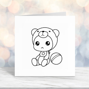 Baby Boy Girl Bear Jumpsuit Colour Me Self-inking Stamp