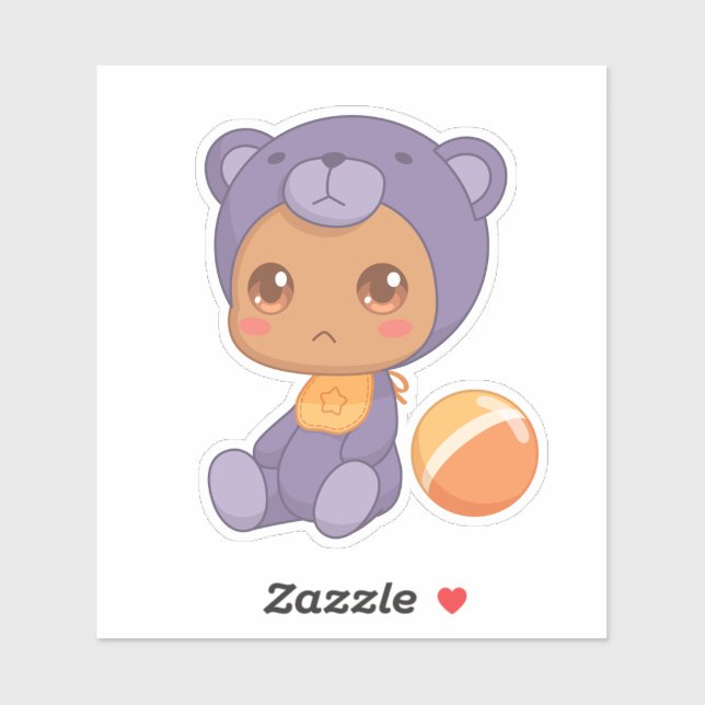 Baby Boy Girl Purple Bear Jumpsuit (Sheet)