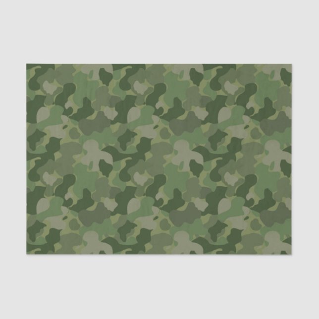 baby boy green camo pattern tissue paper (Front)