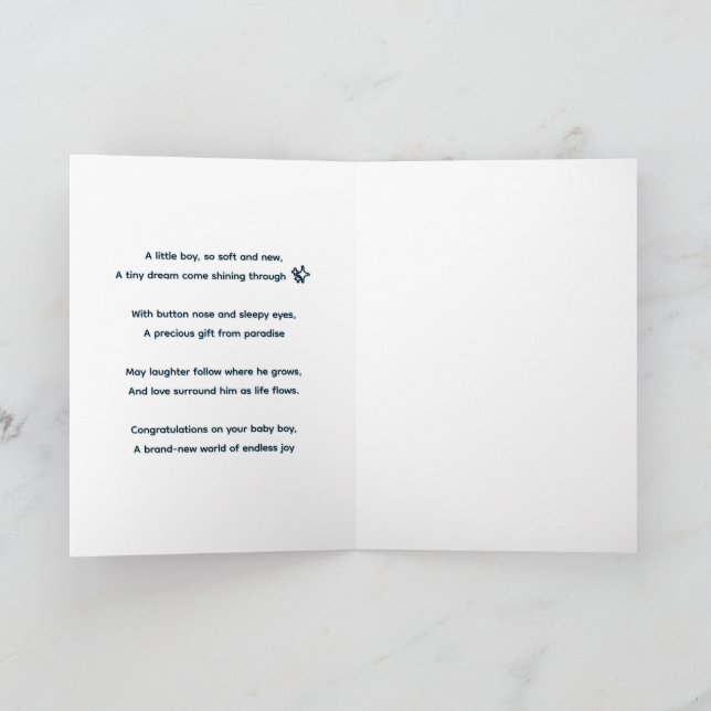 Baby boy Greeting Card (Inside)