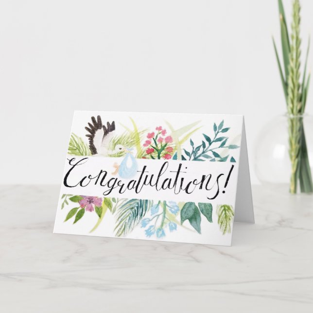 Baby Boy Greeting Card - Light (Front)