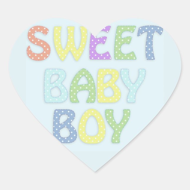 Baby Boy Heart Sticker (Front)